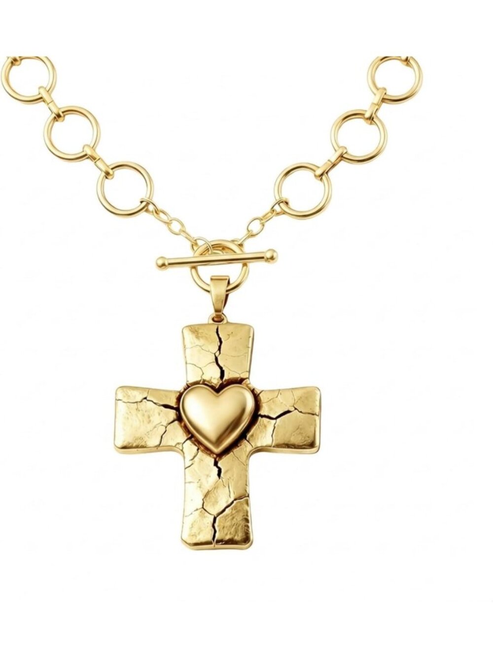 Chunky Cross Necklace for Women - S925 Silver, Gold Plated, Zirconia Pendant